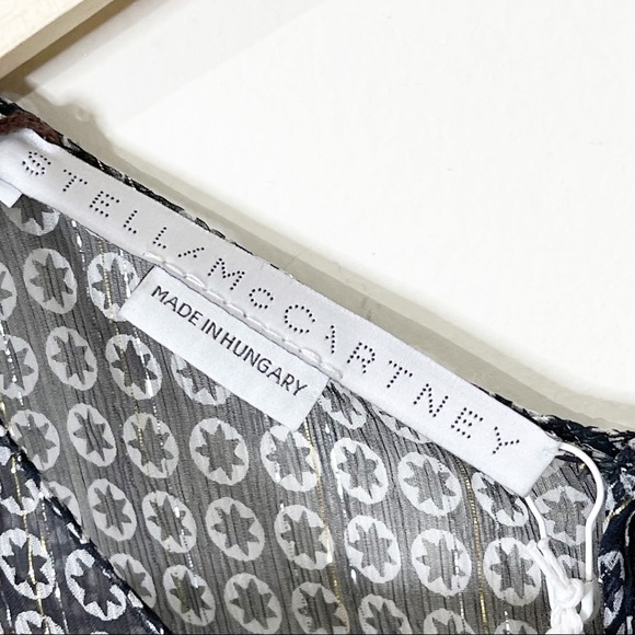 Stella McCartney Silk Circle Star Ruffle Flounce Short Sleeves Top Size 42 or 6 - Picture 3 of 13